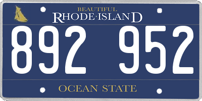 RI license plate 892952