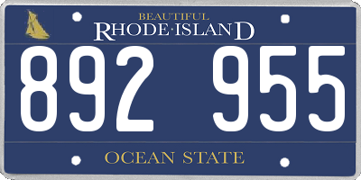 RI license plate 892955