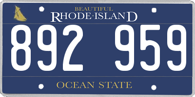 RI license plate 892959