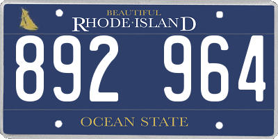 RI license plate 892964