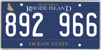 RI license plate 892966