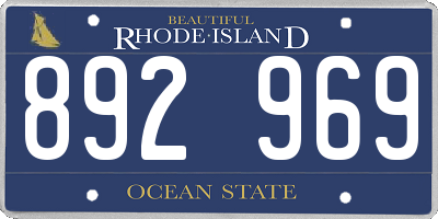 RI license plate 892969