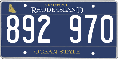 RI license plate 892970