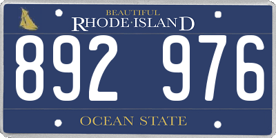 RI license plate 892976