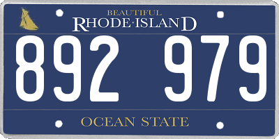 RI license plate 892979