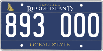 RI license plate 893000