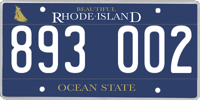 RI license plate 893002