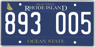 RI license plate 893005