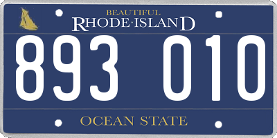 RI license plate 893010