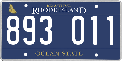 RI license plate 893011