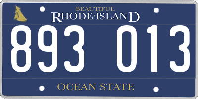 RI license plate 893013