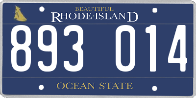 RI license plate 893014