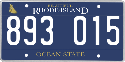 RI license plate 893015
