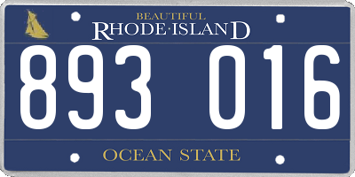 RI license plate 893016
