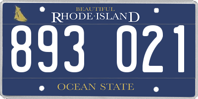 RI license plate 893021