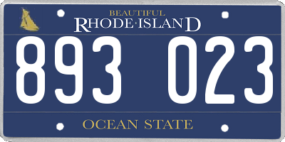 RI license plate 893023