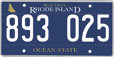 RI license plate 893025