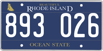 RI license plate 893026