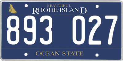 RI license plate 893027