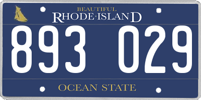 RI license plate 893029