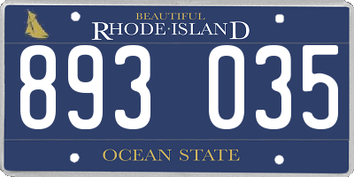 RI license plate 893035
