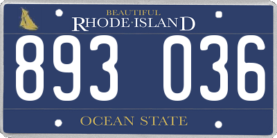 RI license plate 893036