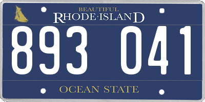 RI license plate 893041