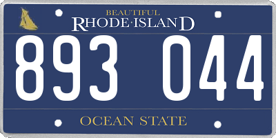 RI license plate 893044