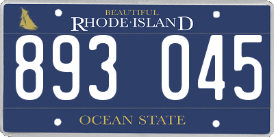 RI license plate 893045