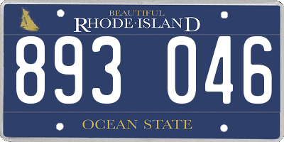 RI license plate 893046