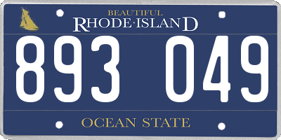 RI license plate 893049