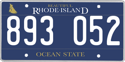 RI license plate 893052