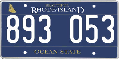 RI license plate 893053