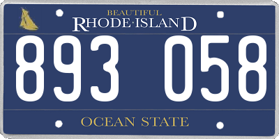 RI license plate 893058