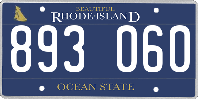 RI license plate 893060