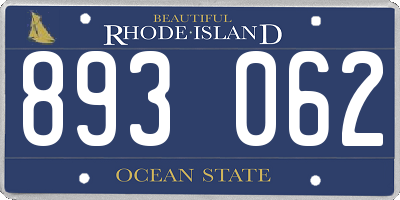 RI license plate 893062