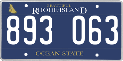 RI license plate 893063
