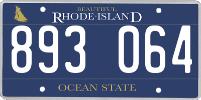RI license plate 893064