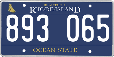 RI license plate 893065