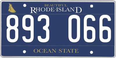 RI license plate 893066