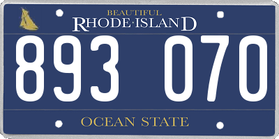 RI license plate 893070