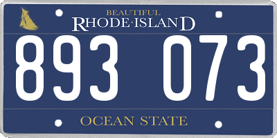 RI license plate 893073