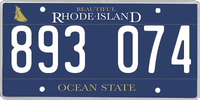 RI license plate 893074