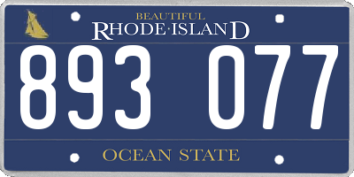 RI license plate 893077