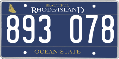 RI license plate 893078