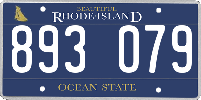RI license plate 893079