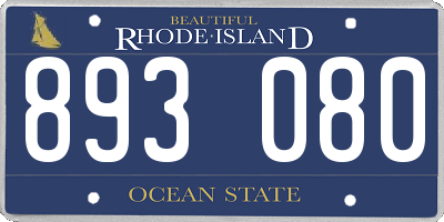 RI license plate 893080