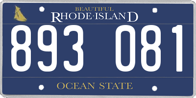RI license plate 893081