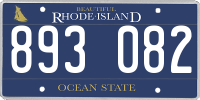 RI license plate 893082