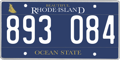 RI license plate 893084